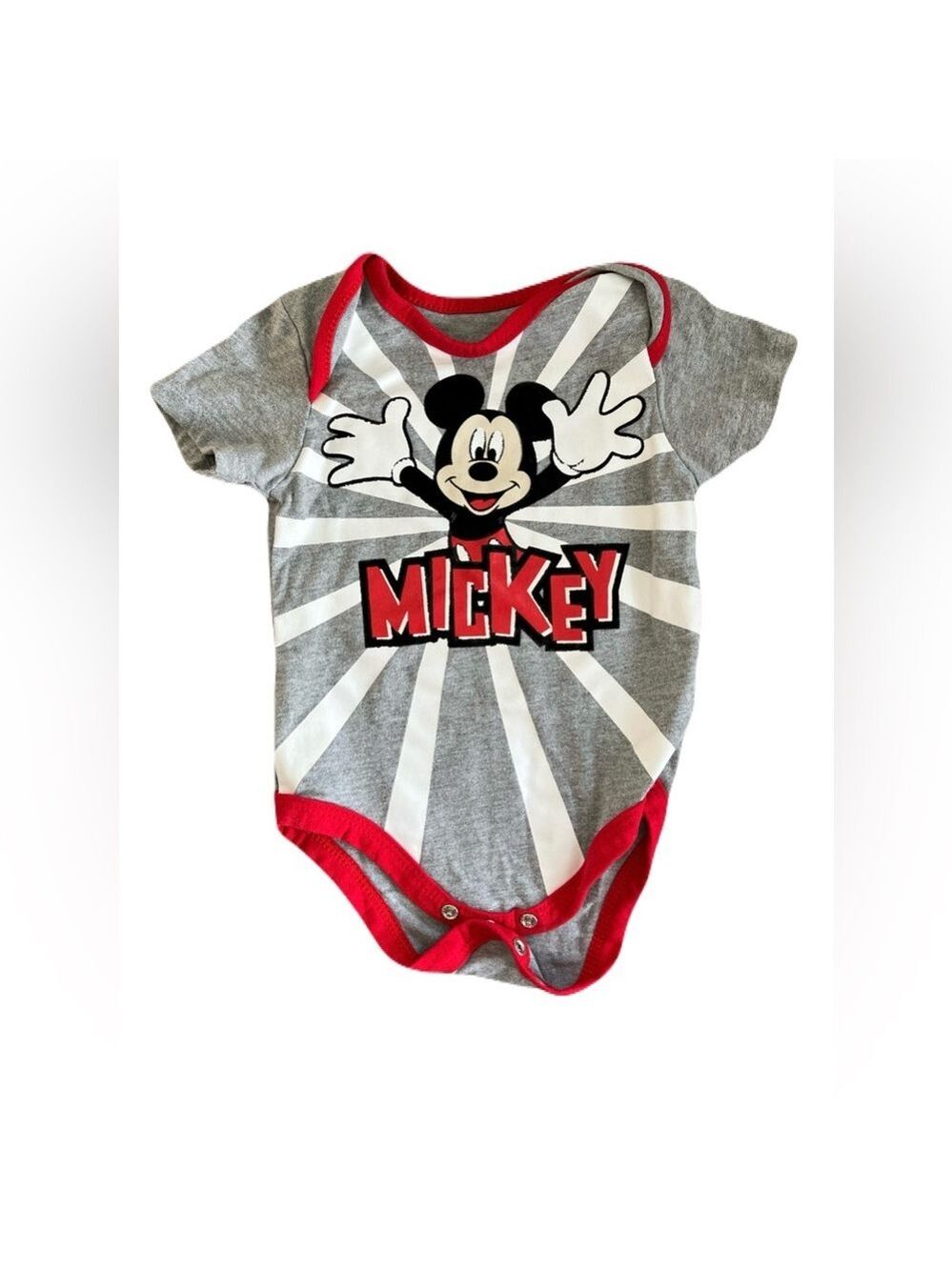 🩵 4/$20 Disney Mickey Mouse Gray and Red Bodysuit‎
